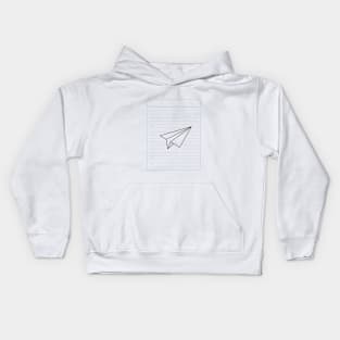 Japanese Origami Plane on Paper Kids Hoodie